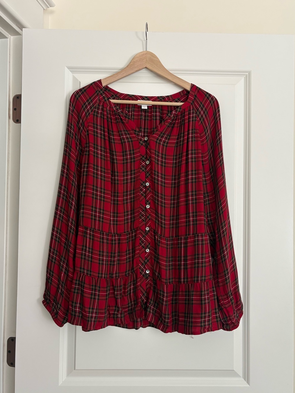 J.Jill Women’s Plaid Button Front Top